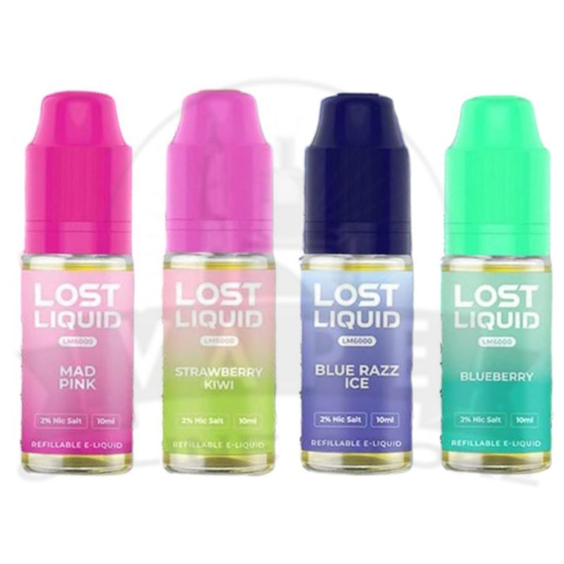 box of 10 lost liq 6000 10ml nic salts