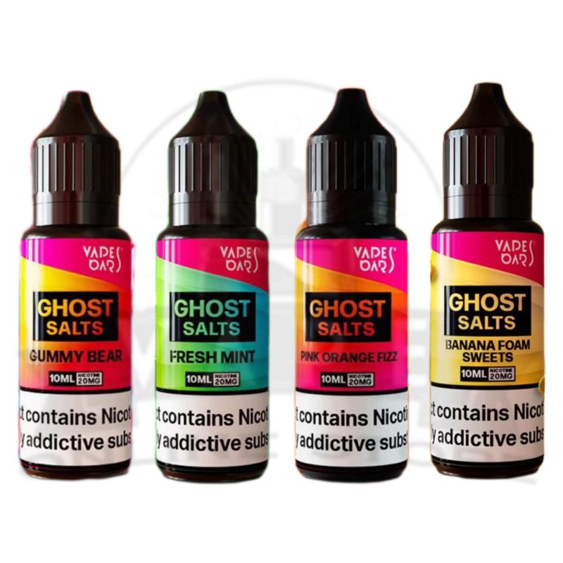 box of 10 vapes bars ghost salts 10ml nic salts