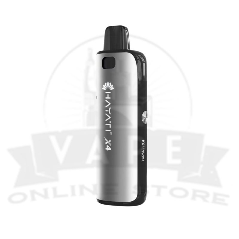 midnight grey hayati x4 refillable pod vape kit or hayati free 10ml e liquid