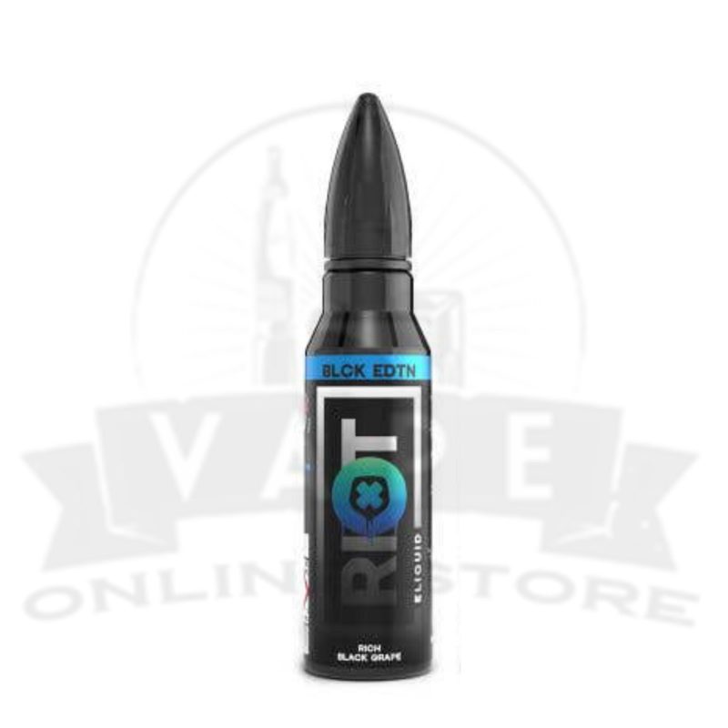 riot squad black edition rich black grape 50ml shortfill e liquid or pack of 2