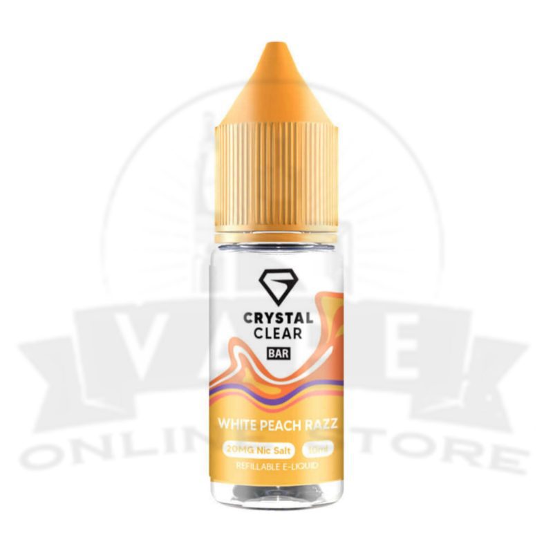 white peach razz crystal clear 10ml nic salt or best prices